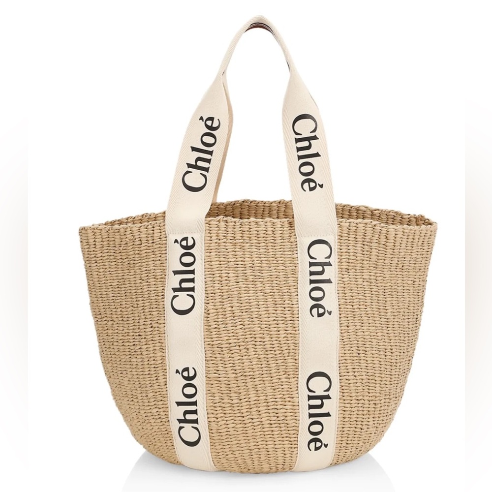 Chloe Tan Tote Bag with Cream Straps